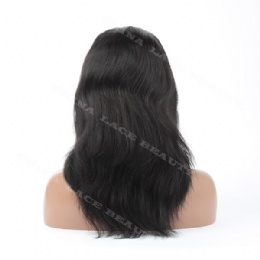 Lace Front Wig Indian Remy 12inches 1# natural straight