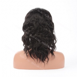 Lace Front Wig Indian Remy 12inches 1# natural wave