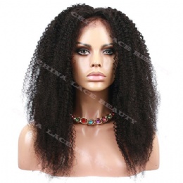 6inches Lace Front Wig Brazilian Virgin Hair Afro Kinky Curl