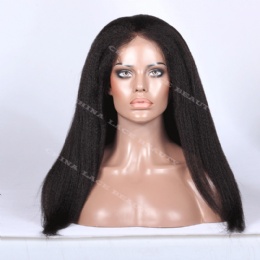 Lace Front Wig Indian Remy Kinky Straight