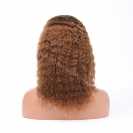 Lace Front Wig Indian Remy 12inches 4# deep wave