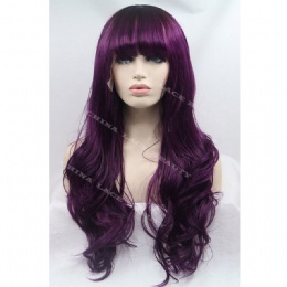 Synthetic lace front wig winered straight