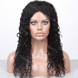 Machine weft made wigs deep curl