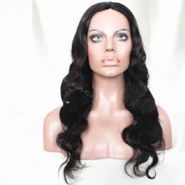 Machine weft made wigs body wave