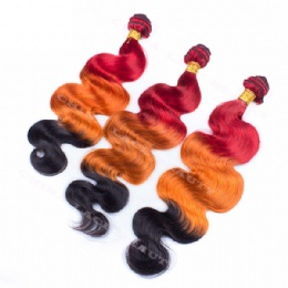 machine weft 3 tone color body wave