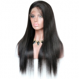 Yaki Straight Brazilian Virgin Hair 5x5 HD Lace Wigs 150% Thick Density Pre-plucked Hairline