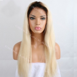Full Lace Wig Chinese Virgin Ombre Blonde Straight
