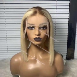 Lace Front Wig, Balayage Blonde Straight Bob