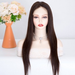 Silk Base Top Glueless Full Lace Wig With Adjustable Straps, 22in Brazilian Virgin Hair
