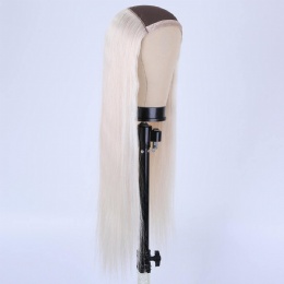 Glueless Hat Wig, 16in Whitish Blonde European Hair