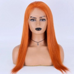 Silk Base Top Glueless Full Lace Wig 22in Orange Blonde Brazilian Virgin Hair