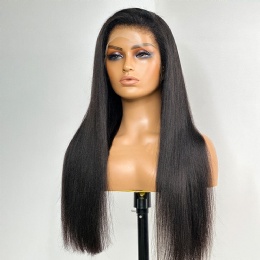 Hyperrealism Kinky Edges, 13x4 HD Lace, 20in Yaki Straight Wig