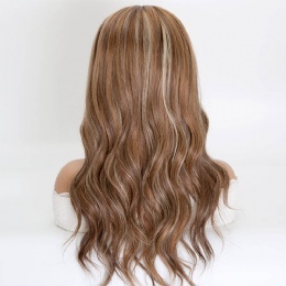 Silk Base Top Glueless Full Lace Wig With Adjustable Straps, 20in Highlighted Dark Blonde