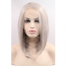 Synthetic lace front wig grey bobo